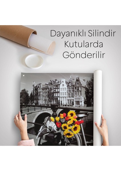 Amsterdam Kanallarındaki Bisiklet ve Laleler Duvar ÖRTÜSÜ-HALISI-6594 indirimleri