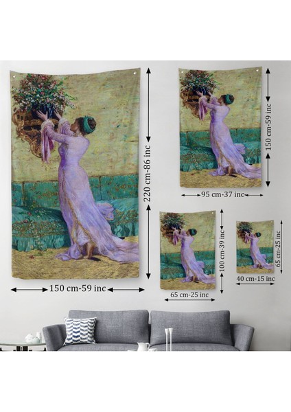 Vazo Yerleştiren Kız Osman Hamdi Bey Duvar Örtüsü - HALISI-5295 modelleri