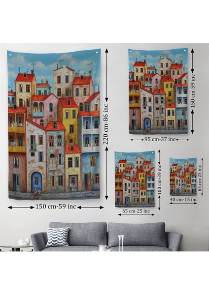 Eski Gürcistan Tiflis Şehir Manzara Duvar Örtüsü - Halısı -6242 modelleri