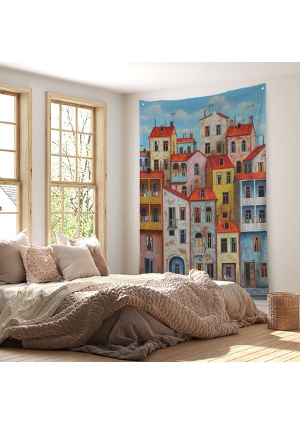 Eski Gürcistan Tiflis Şehir Manzara Duvar Örtüsü - Halısı -6242