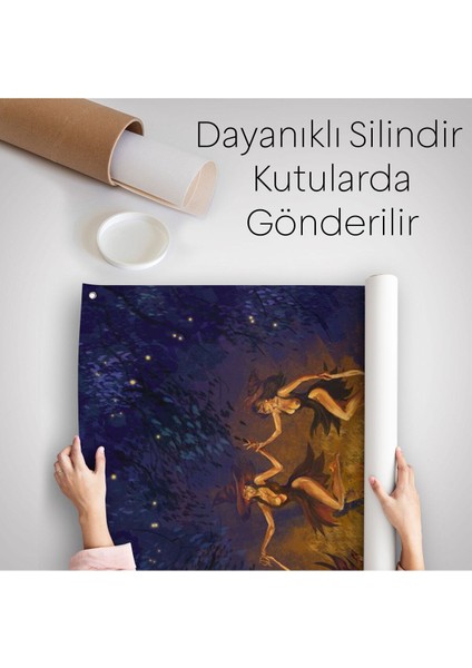 Ayini Yapan Cadıların Ateş Etrafındaki Dans Duvar ÖRTÜSÜ-HALISI-6354 indirimleri