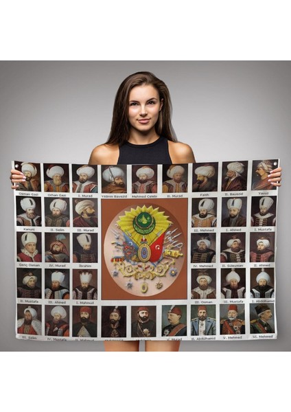 Osmanlı Padişahlarının Tümü Dekoratif Duvar ÖRTÜSÜ-HALISI-6549 fiyatları