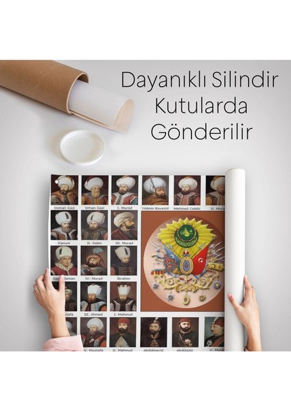 Osmanlı Padişahlarının Tümü Dekoratif Duvar ÖRTÜSÜ-HALISI-6549 indirimleri