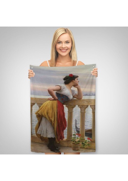 Eugen Von Blaas In Bekleyiş Isimli Eseri Duvar Örtüsü - HALISI-6117 fiyatları