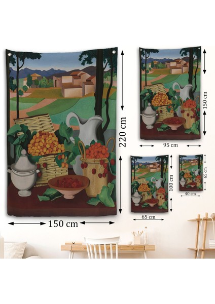 Auguste Herbin - Kirazlar Duvar Örtüsü - CHERRIES-7354 fırsatları