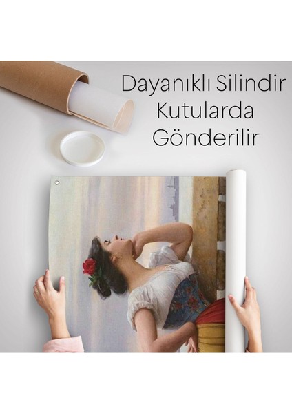 Eugen Von Blaas In Bekleyiş Isimli Eseri Duvar Örtüsü - HALISI-6117 indirimleri