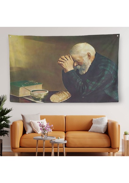 Eric Enstrom Grace Adam Ekmek Üzerinde Dua Ediyor Kanvas Duvar ÖRTÜSÜ-HALISI-5393