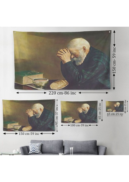 Eric Enstrom Grace Adam Ekmek Üzerinde Dua Ediyor Kanvas Duvar ÖRTÜSÜ-HALISI-5393 modelleri