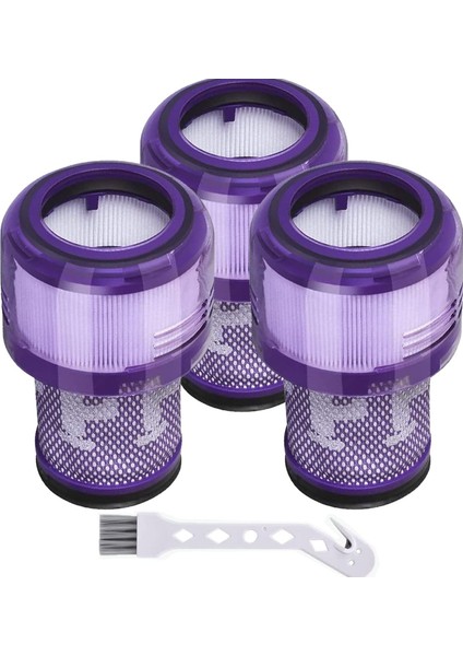 | Dyson V12 Serisi Süpürgler için 3 Adet Uyumlu Hepa Filtresi (Parça No: 971517-01)