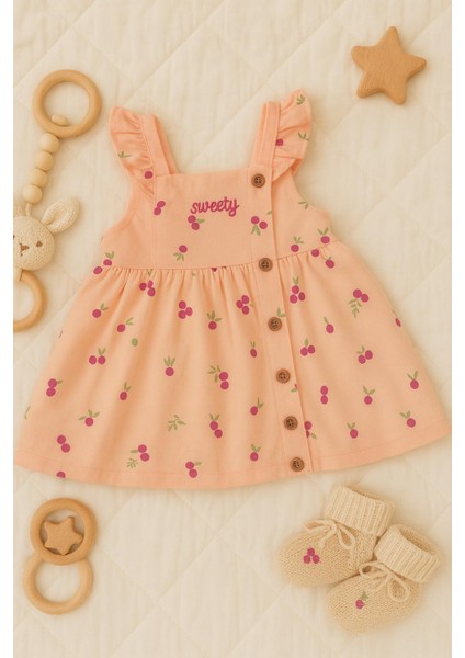 Kız Bebek Sweety Nakışlı Kiraz Desenli Yazlık Elbis fiyatları