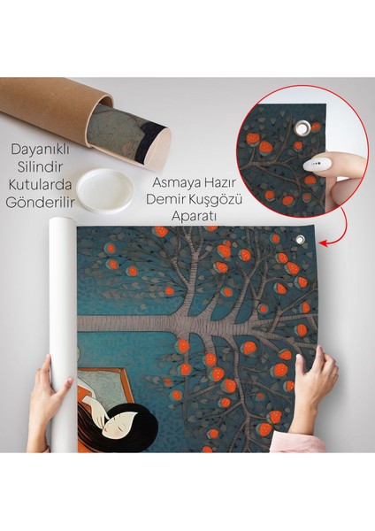 Yatakta Uyuyan Asyalı Kadın Duvar ÖRTÜSÜ-8007 indirimleri