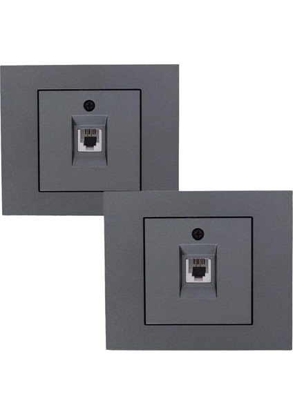 12 Adet Ovivo Grano Metalik Füme Numeris Telefon Prizi Çerçeve Dahil