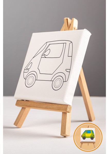 Sevimli Yeşil Araba, Erkek Çocuğu Eğitici Tuval Boyama Hobi SETI-9025 modelleri