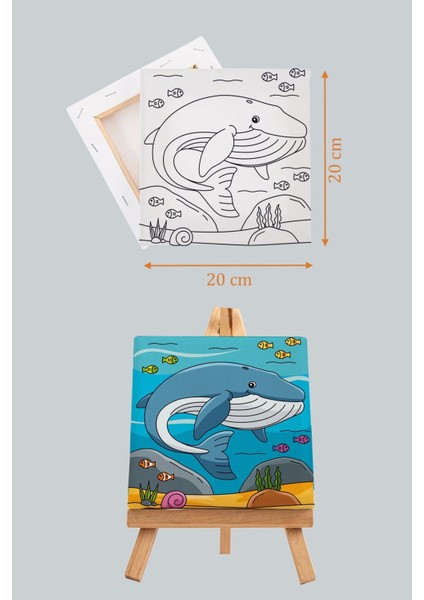 Sevimli Mavi Balina, Çocuk Eğitici Tuval Boyama Hobi SETI-9006 modelleri