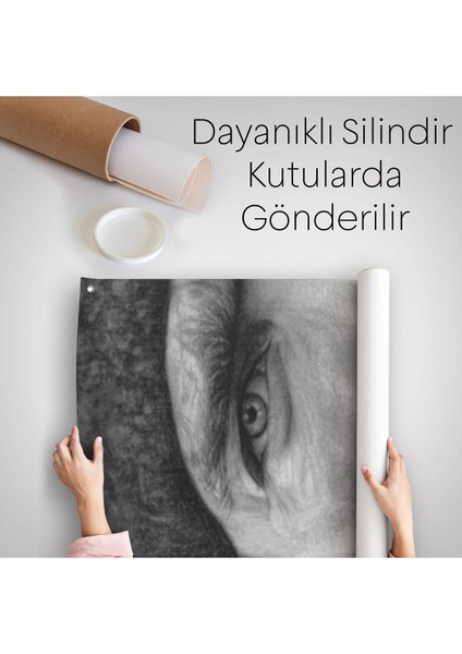 Mustafa Kemal Atatürk Siyah Beyaz Duvar Örtüsü - HALISI-6303 indirimleri