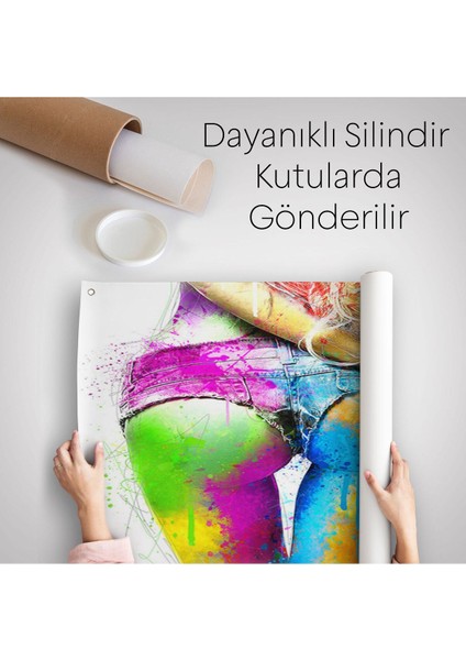Renkli Kadın Poposu Kanvas Duvar ÖRTÜSÜ-HALISI-5894 indirimleri
