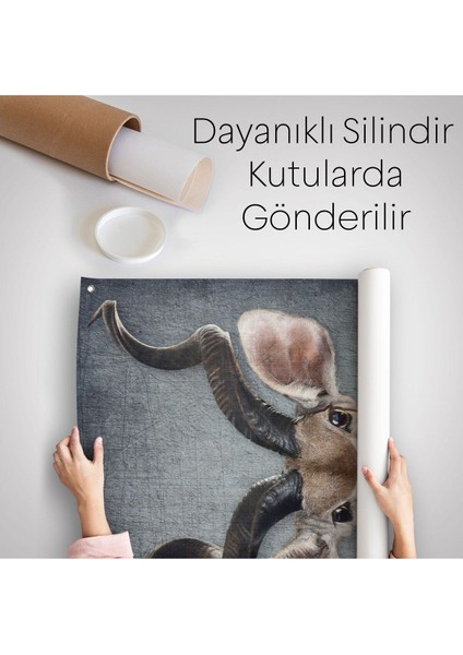 Antilop Kafalı Insan Duvar Örtüsü - HALISI-4996 indirimleri