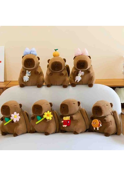 Capybara Peluş Çanta Sevimli Yumuşak Sırt Çantası Tatlı Figürlü Omuz Askılı Eğlenceli Çocuk ve Genç Aksesuarı Hediyelik Yumoş Çanta