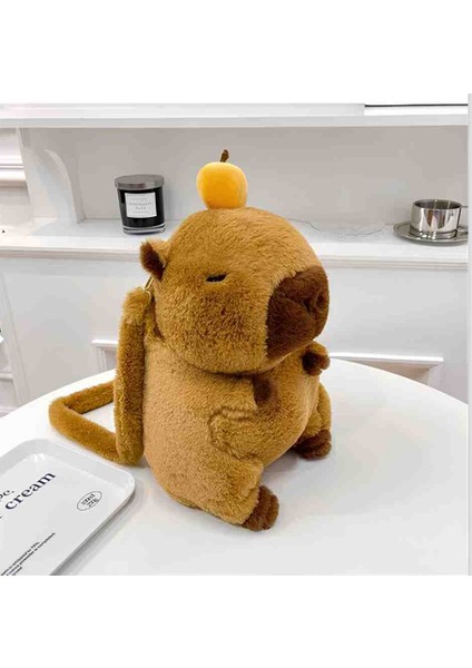 Capybara Peluş Çanta Sevimli Yumuşak Sırt Çantası Tatlı Figürlü Omuz Askılı Eğlenceli Çocuk ve Genç Aksesuarı Hediyelik Yumoş Çanta modelleri