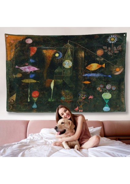 Paul Klee - Sihirli Balık Duvar Örtüsü - Fish MAGIC-7109