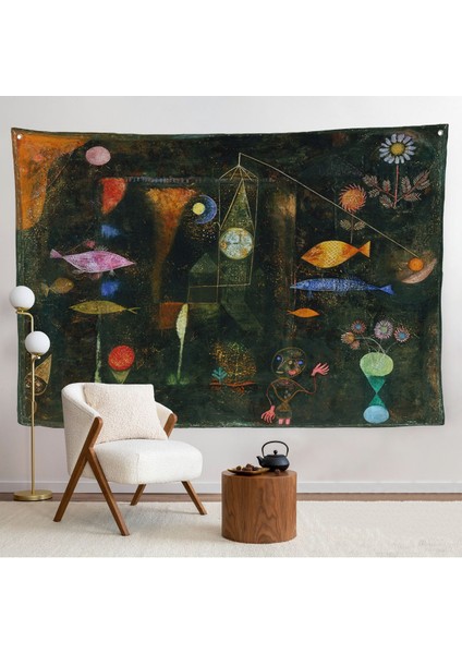 Paul Klee - Sihirli Balık Duvar Örtüsü - Fish MAGIC-7109