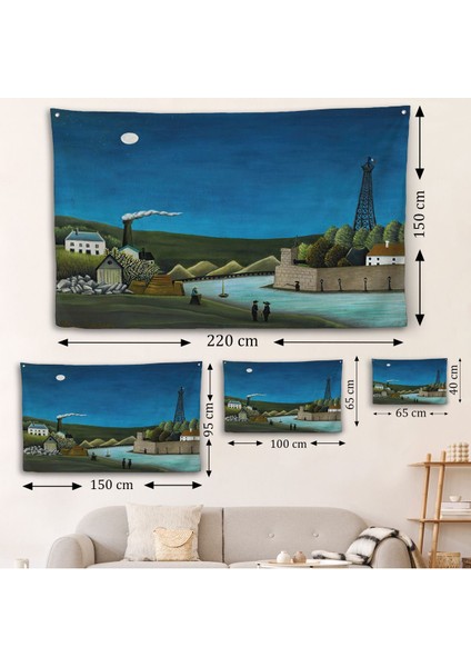 Henri Rousseau -Suresnes'teki Seine Nehri Duvar Örtüsü - The Seine At SURESNES-7093 fırsatları