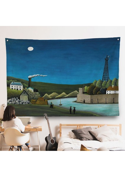 Henri Rousseau -Suresnes'teki Seine Nehri Duvar Örtüsü - The Seine At SURESNES-7093