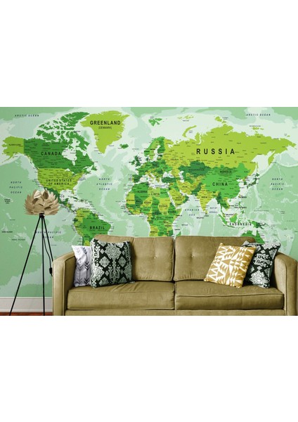 MODAGOS068 Renkli Dünya Haritası Duvar Kağıdı Detaylı Ülke ve Başkentli İNGILIZCE-2509 modelleri
