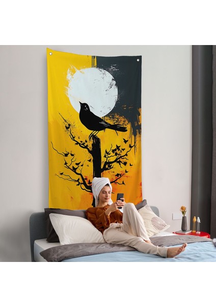 Ağaç Üstündeki Soyut Kuş Duvar ÖRTÜSÜ-7660 fiyatları