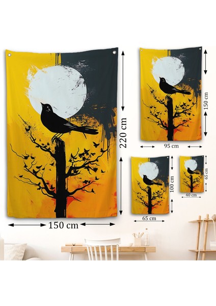 Ağaç Üstündeki Soyut Kuş Duvar ÖRTÜSÜ-7660 fırsatları