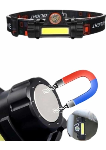 Kafa Lambası Çalışma Işığı Süper Parlak Mıknatıslı Lityum Lion Pilli indirimleri