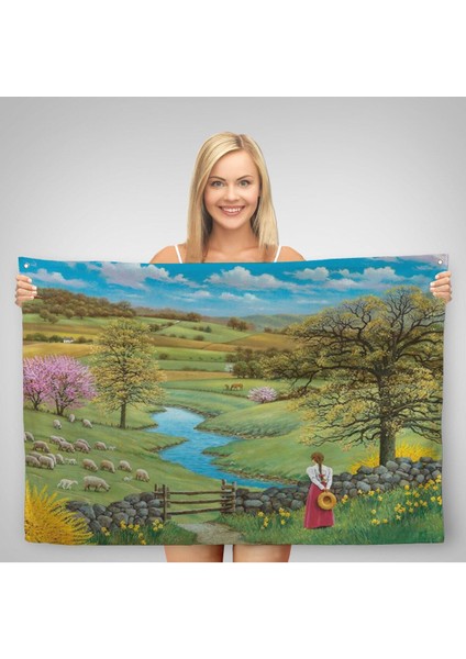 Akarsu Kenarındakı Rus Köylü Kızı Dekoratif Duvar ÖRTÜSÜ-HALISI-6536 fiyatları