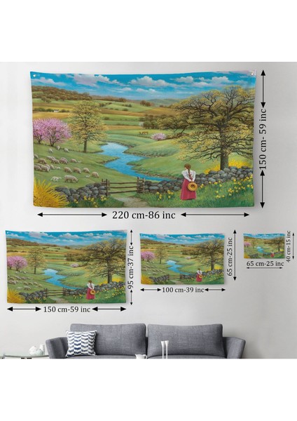 Akarsu Kenarındakı Rus Köylü Kızı Dekoratif Duvar ÖRTÜSÜ-HALISI-6536 modelleri