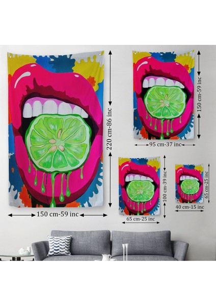 Pop Art, Sokak Sanatı Renkli Dekoratif Duvar Örtüsü - HALISI-6127 modelleri