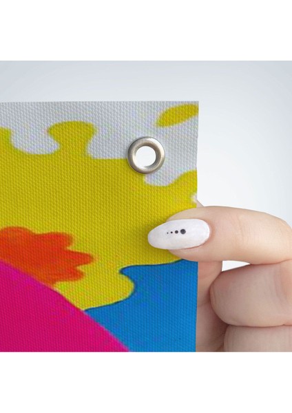 Pop Art, Sokak Sanatı Renkli Dekoratif Duvar Örtüsü - HALISI-6127 fırsatları