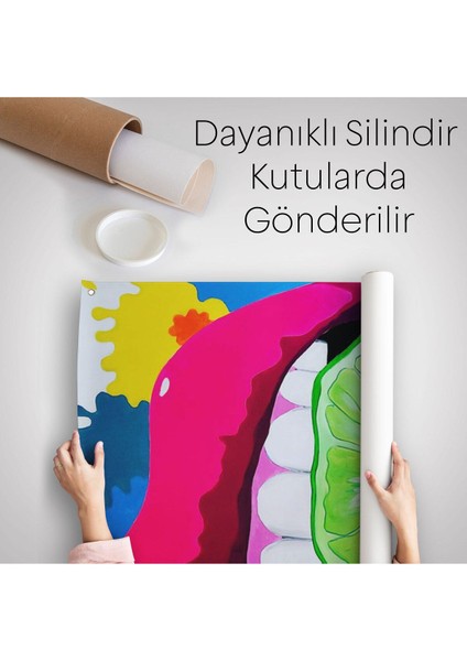 Pop Art, Sokak Sanatı Renkli Dekoratif Duvar Örtüsü - HALISI-6127 indirimleri