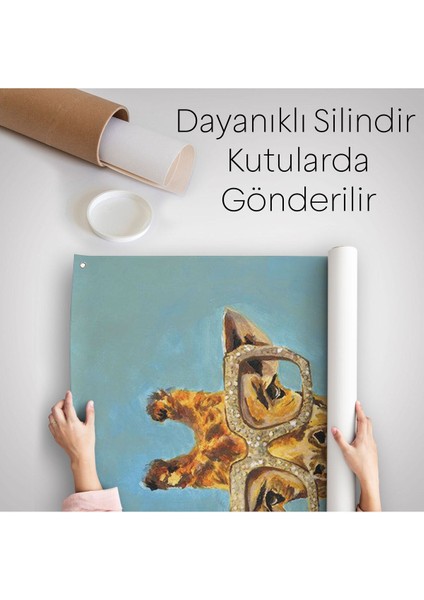 Sosyetik Zürafa Dekoratif Duvar Örtüsü - HALISI6131 indirimleri