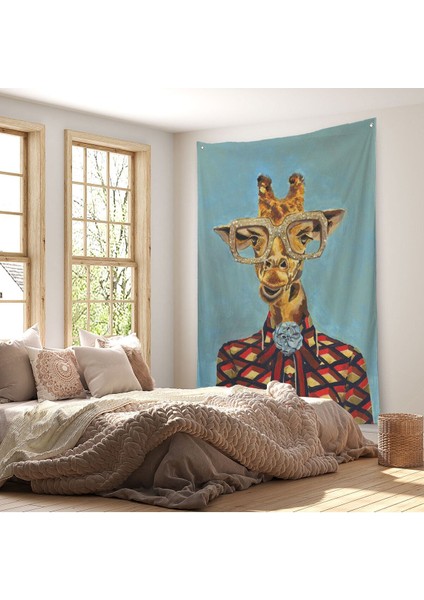 Sosyetik Zürafa Dekoratif Duvar Örtüsü - HALISI6131