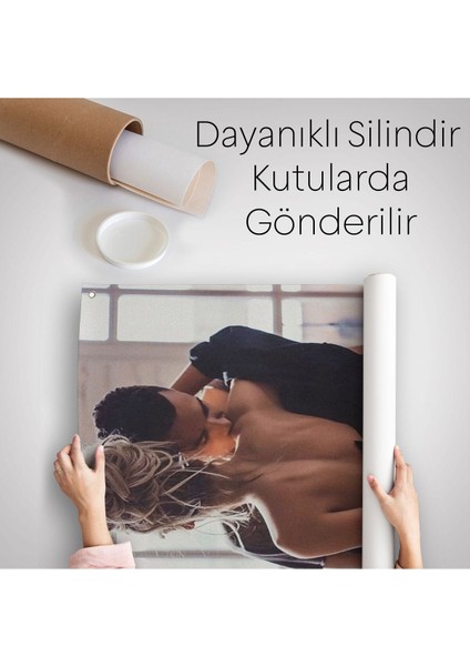 Kırmızı Şarap Içen Sevgililer Dekoratif Duvar Örtüsü - HALISI-6158 indirimleri