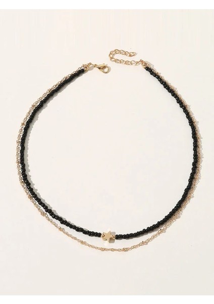 Yıldızlı Kum Boncuk Ikili Kolye fiyatları