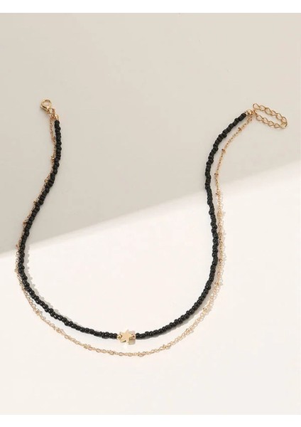 Yıldızlı Kum Boncuk Ikili Kolye modelleri