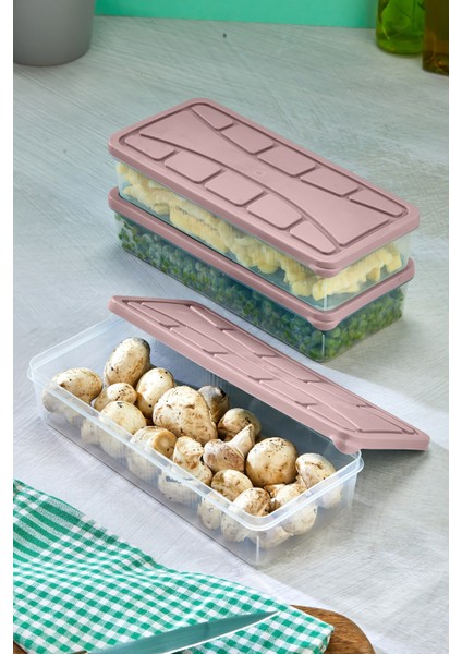 Saklama Kabı 3 Adet 1200 ml Pembe