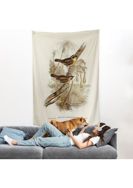 Dal Üzerindeki Kuşlar Duvar ÖRTÜSÜ-8022