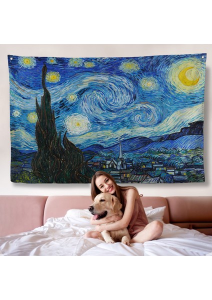 Vincent Van Gogh - Yıldızlı Gece Duvar Örtüsü - The Starry NIGHT-7133