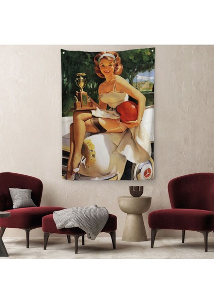 Kupa Kızı Kazanan Kız Duvar Örtüsü-Halısı - Trophy Girl A WINNER-6456