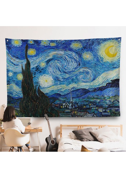 Vincent Van Gogh - Yıldızlı Gece Duvar Örtüsü - The Starry NIGHT-7133