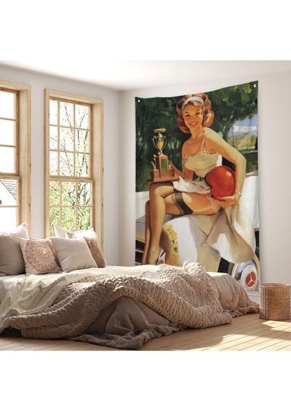 Kupa Kızı Kazanan Kız Duvar Örtüsü-Halısı - Trophy Girl A WINNER-6456