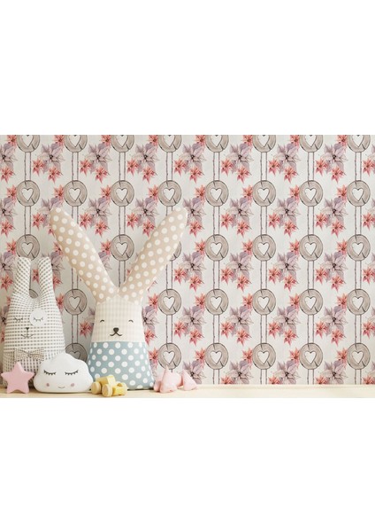 Pembe Çiçek Desenli Kız Çocuğu Odası Duvar KAĞIDI-5595 indirimleri