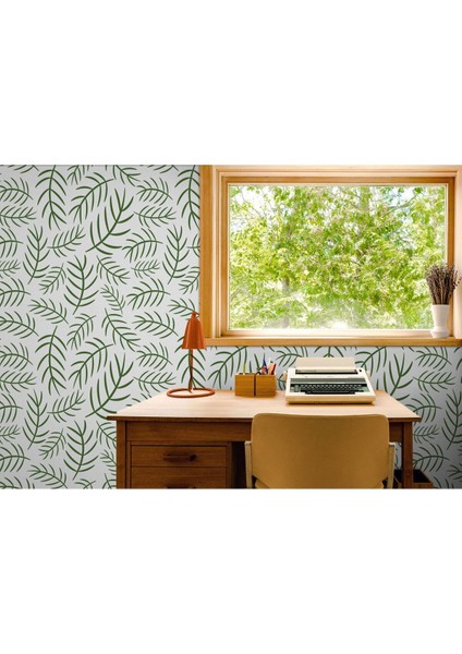 Lts SERI001 Yesil Dallar Desenli Duvar KAĞIDI-5737