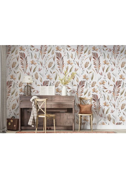 Yb Yaprak Desenli Iskandinav Duvar KAĞIDI-5553